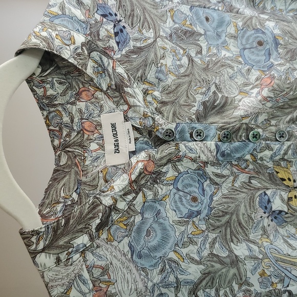 Zadig & Voltaire Diamante Blouse British Flowers size L - Picture 11 of 13